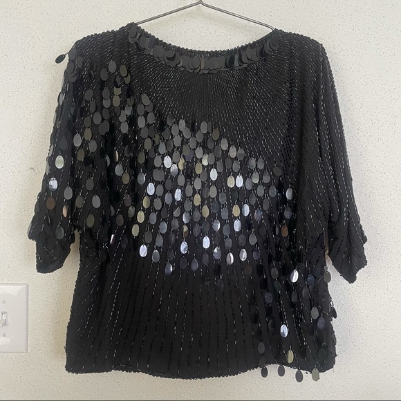 STUNNING Oleg Cassini 1980’s beaded blouse! - Picture 4 of 6